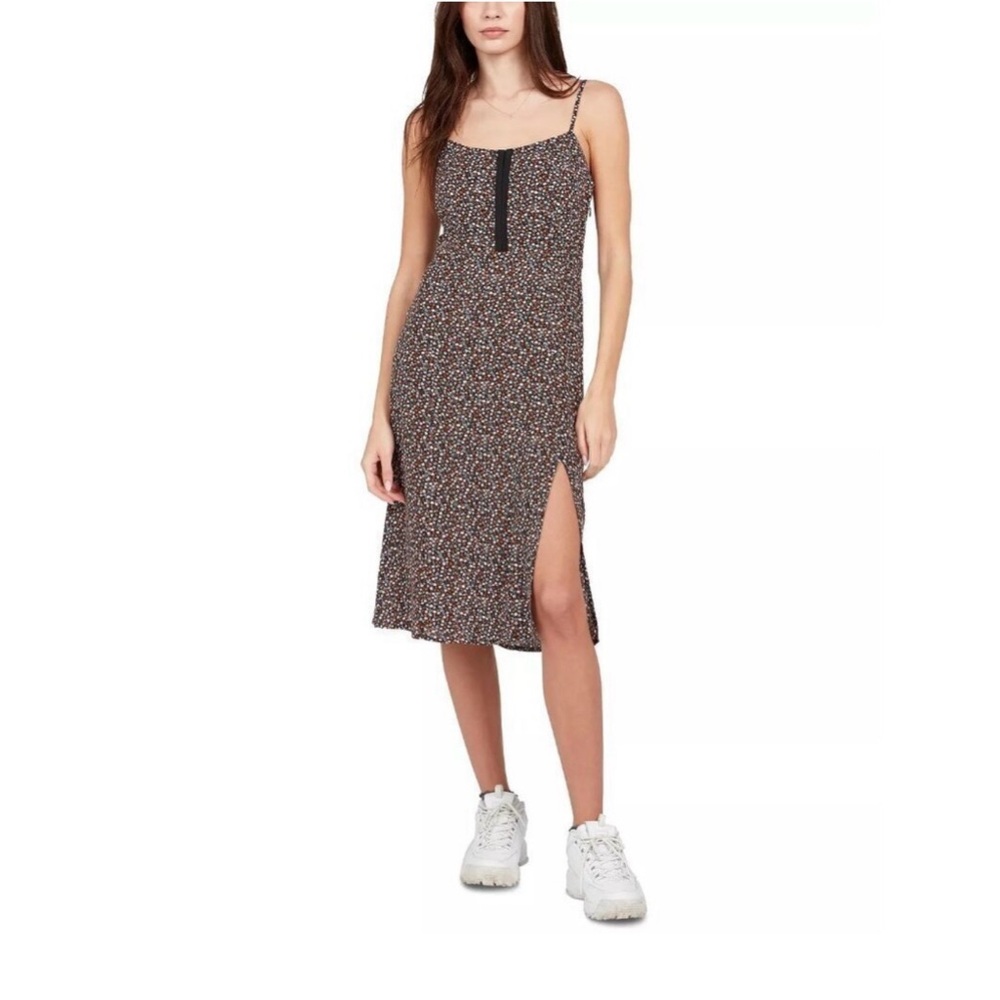 Volcom Black Floral Midi Dress